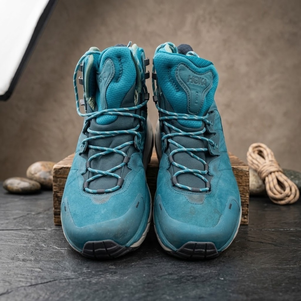Hoka One One Kaha 2 GTX Hiking Boots Mens 12D Blue Waterproof Athletic 1123155